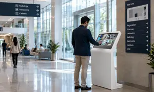 Interactive multimedia product showcase on exhibition kiosk