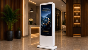 Interactive digital menu signage for restaurants and food outlets displaying daily specials, integrated music, remote content management and partner advertising space.
