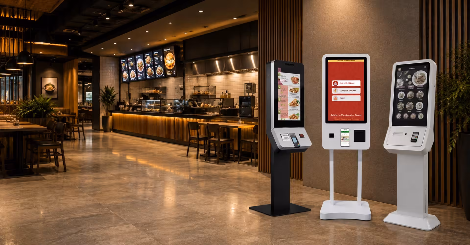 XIPHIAS AI-powered food ordering self-service kiosk for restaurants and QSR chains