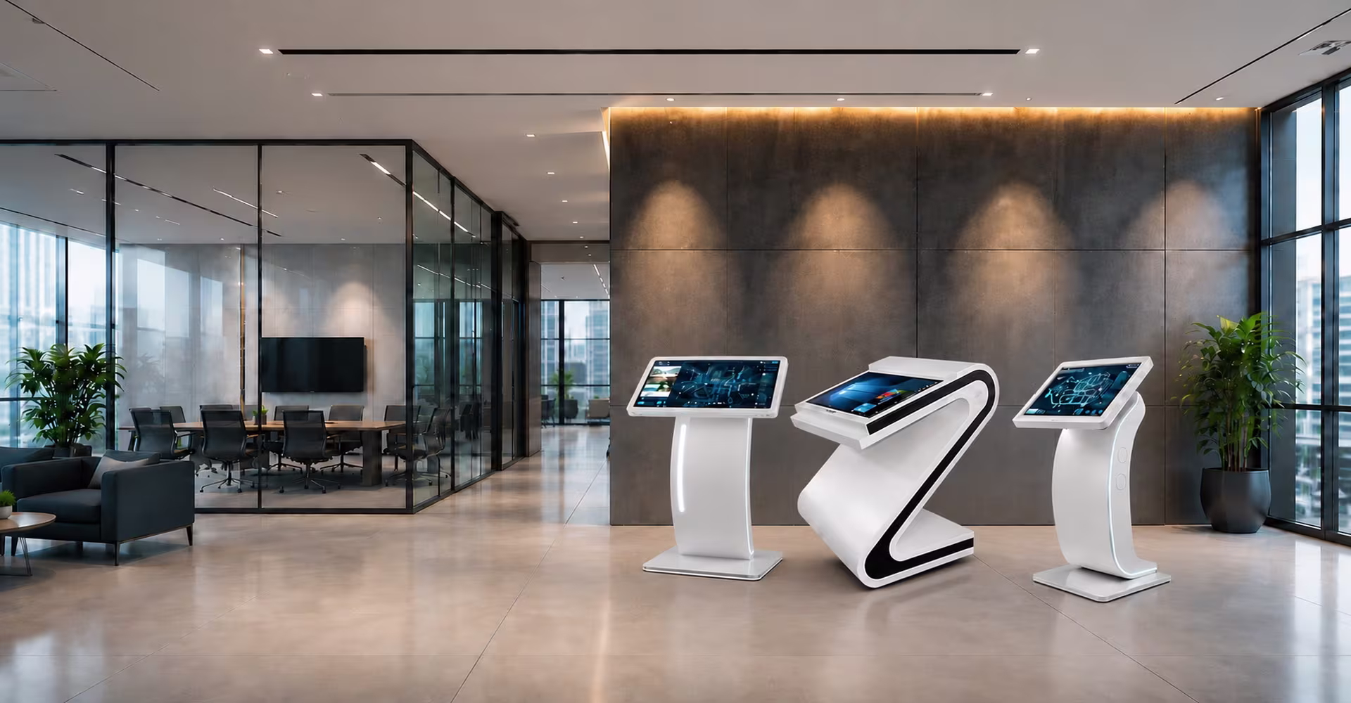 AI-powered Information Touch Screen Kiosk for corporate and public spaces
