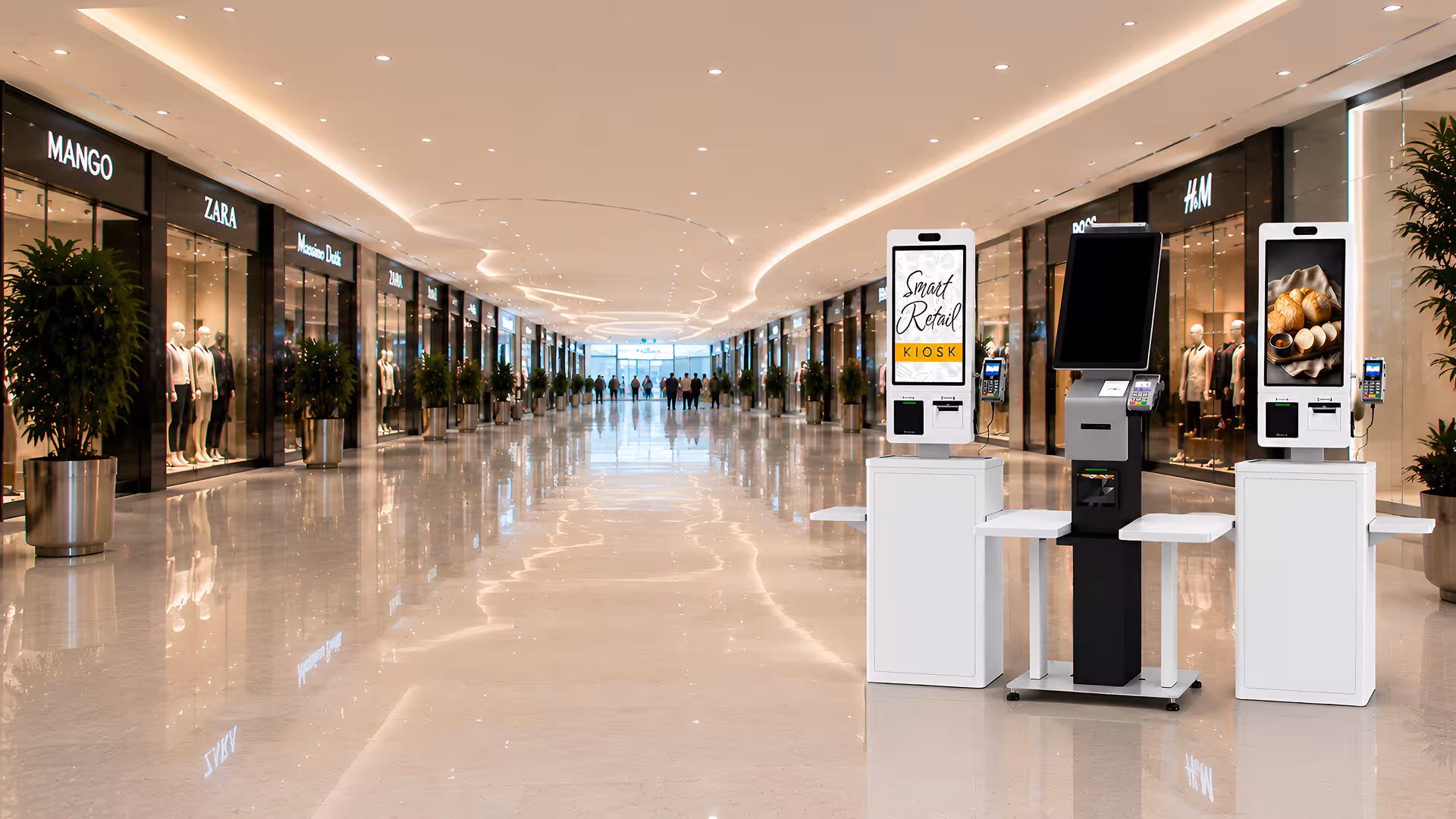 AI-powered Smart Retail Touch Screen Kiosk for self-service shopping