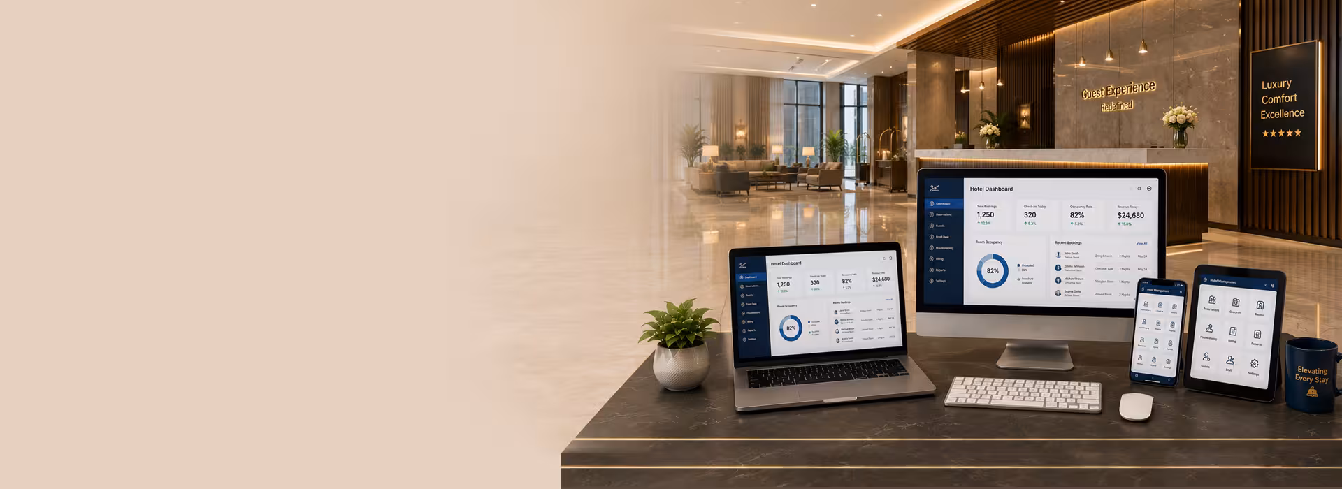XIPHIAS Hotel Management Software with self-check-in kiosk