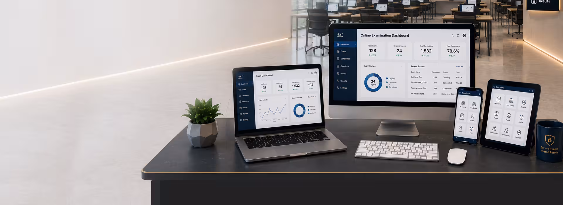AI-powered online examination management system.