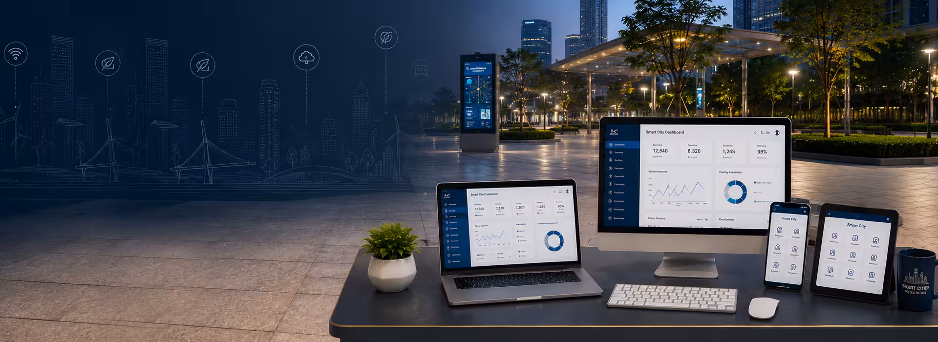 Smart city kiosk software for public information, navigation, and digital services.